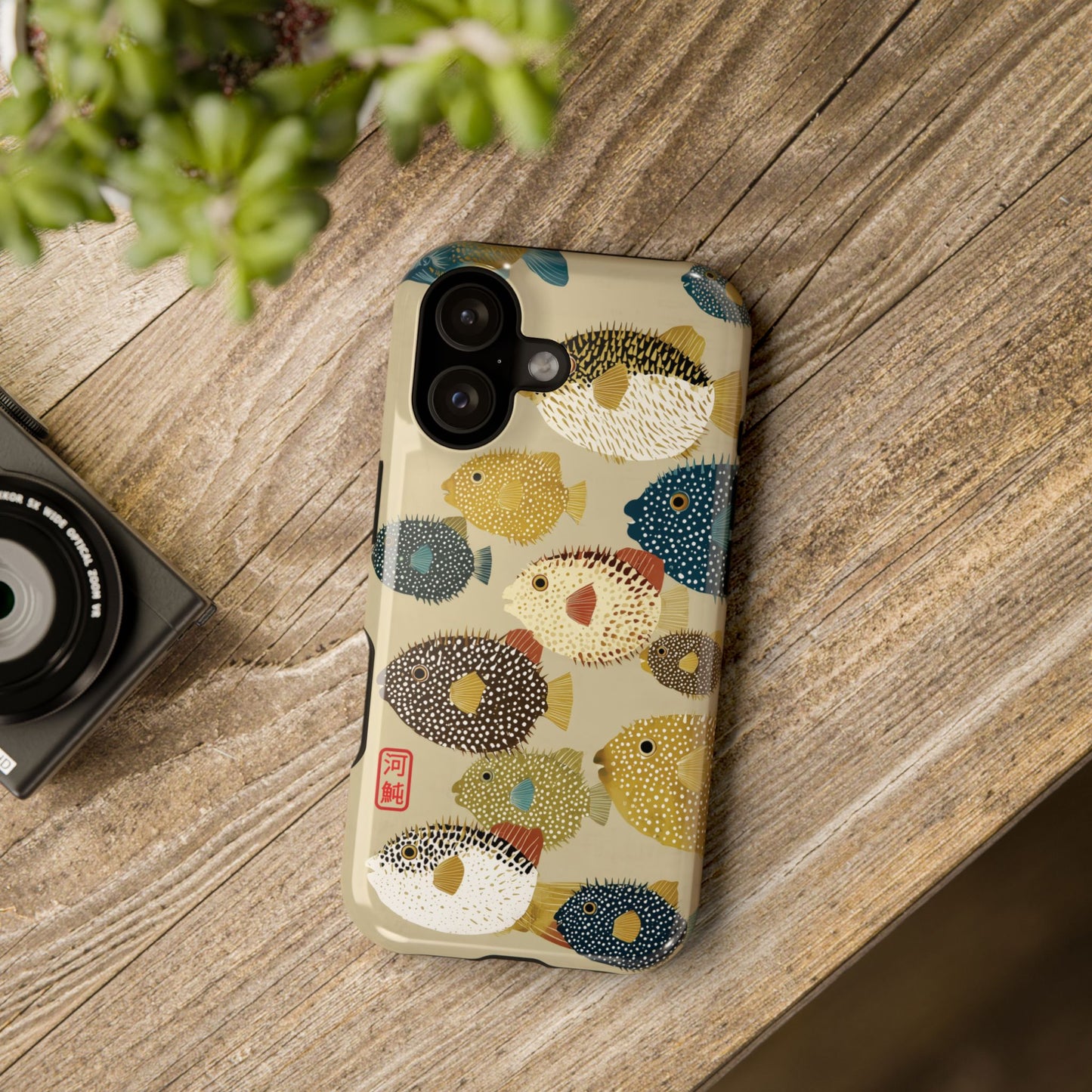 The Vintage Fugu – Retro Pufferfish Design iPhone Case