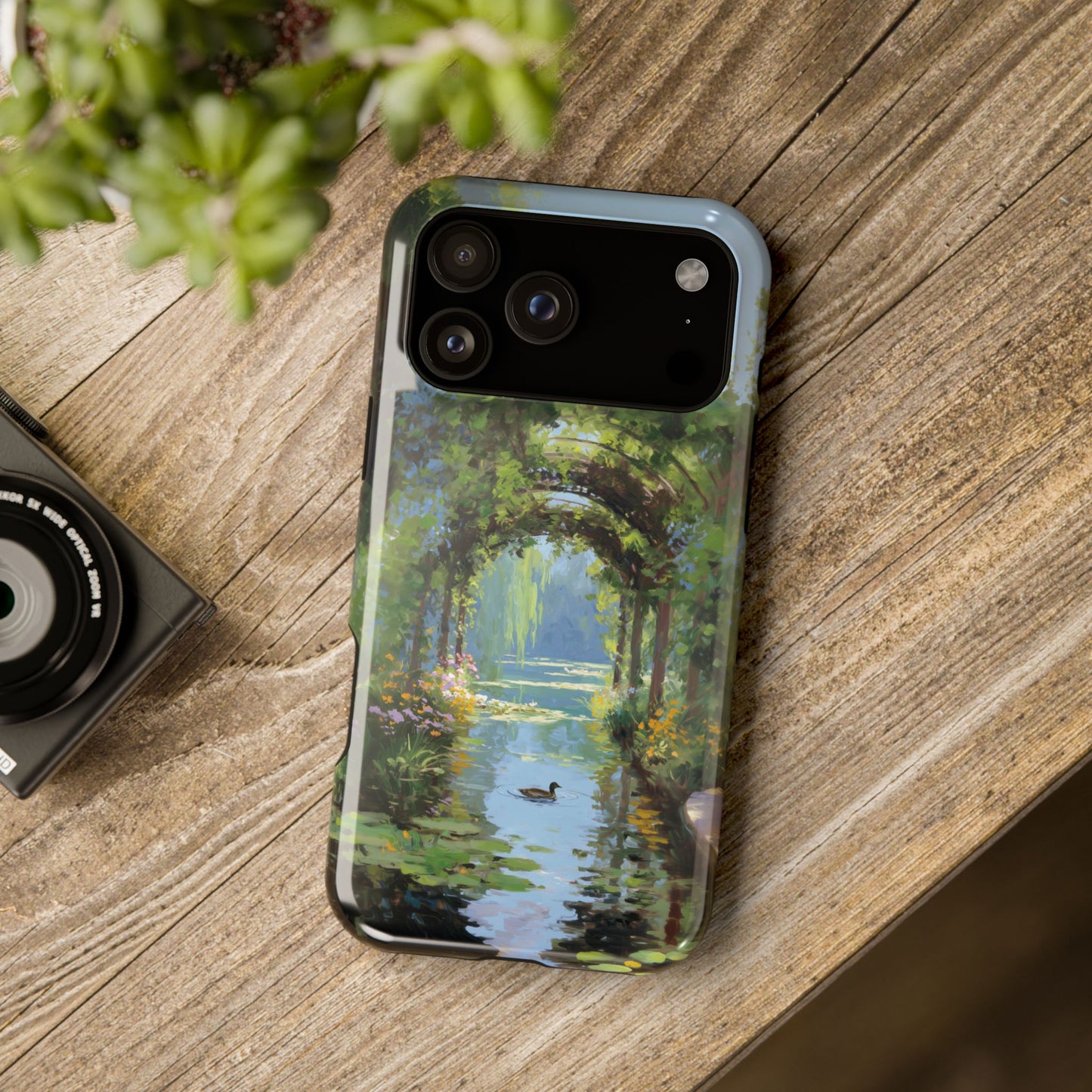 The Secret Archway – Impressionist Pond Design iPhone Case