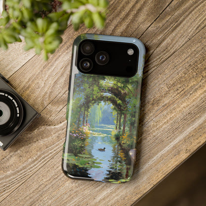 The Secret Archway – Impressionist Pond Design iPhone Case