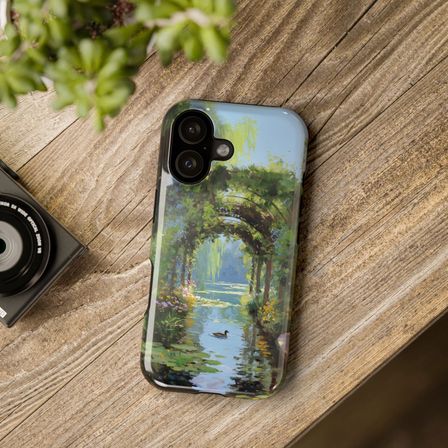 The Secret Archway – Impressionist Pond Design iPhone Case