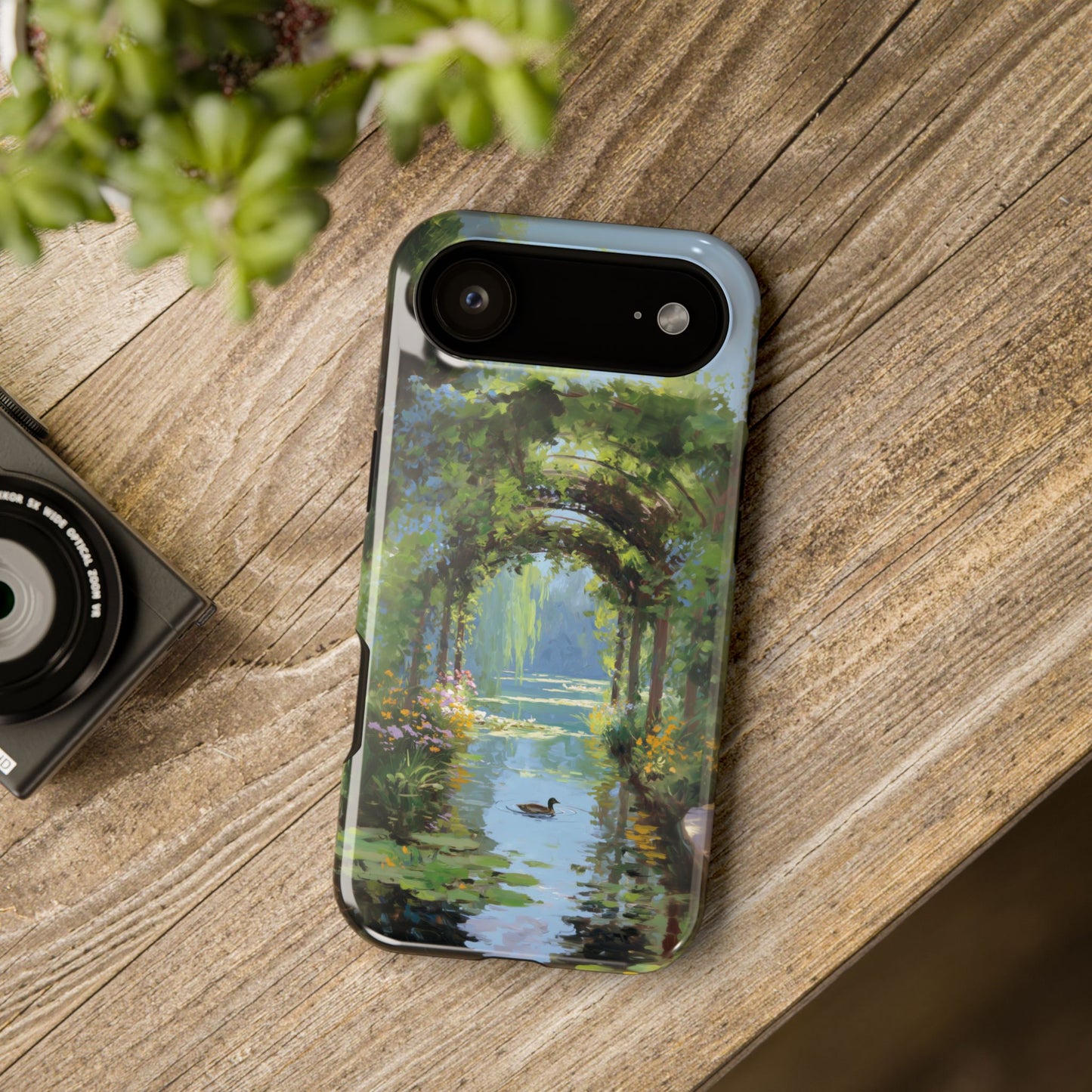 The Secret Archway – Impressionist Pond Design iPhone Case