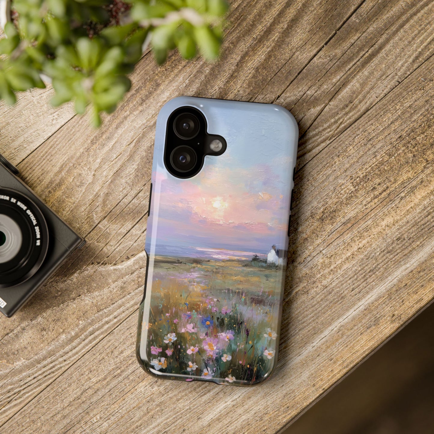The Coastal Cottage – Impressionist Landscape Design iPhone Case