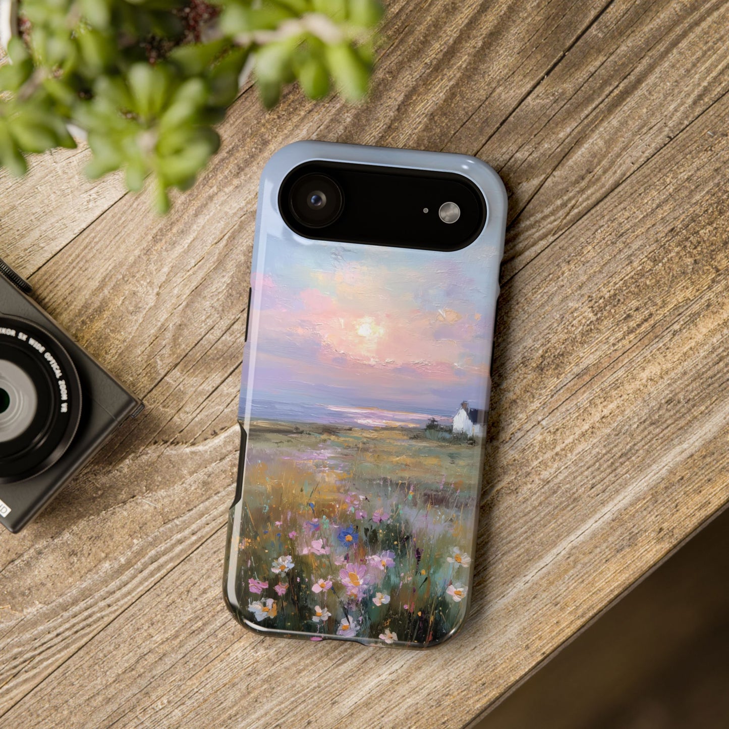 The Coastal Cottage – Impressionist Landscape Design iPhone Case