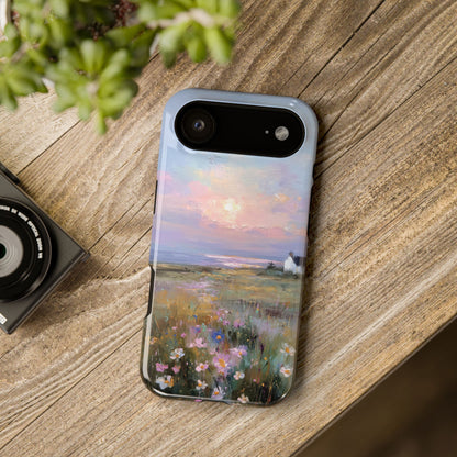 The Coastal Cottage – Impressionist Landscape Design iPhone Case