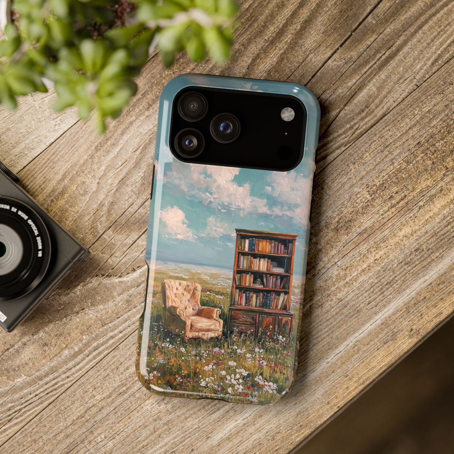 The Dreamer's Study – Surreal Meadow Design iPhone Case