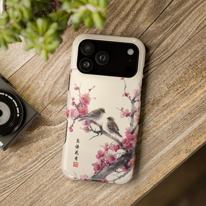 The Sweeping Blossom – Ink Wash Botanical Design iPhone Case