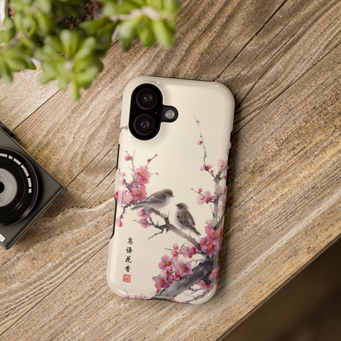 The Sweeping Blossom – Ink Wash Botanical Design iPhone Case