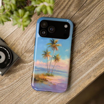 The Golden Hour Canvas – Painted Palm Design iPhone Case