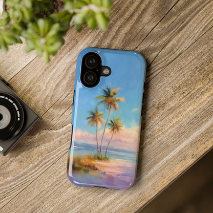 The Golden Hour Canvas – Painted Palm Design iPhone Case