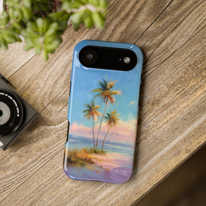 The Golden Hour Canvas – Painted Palm Design iPhone Case