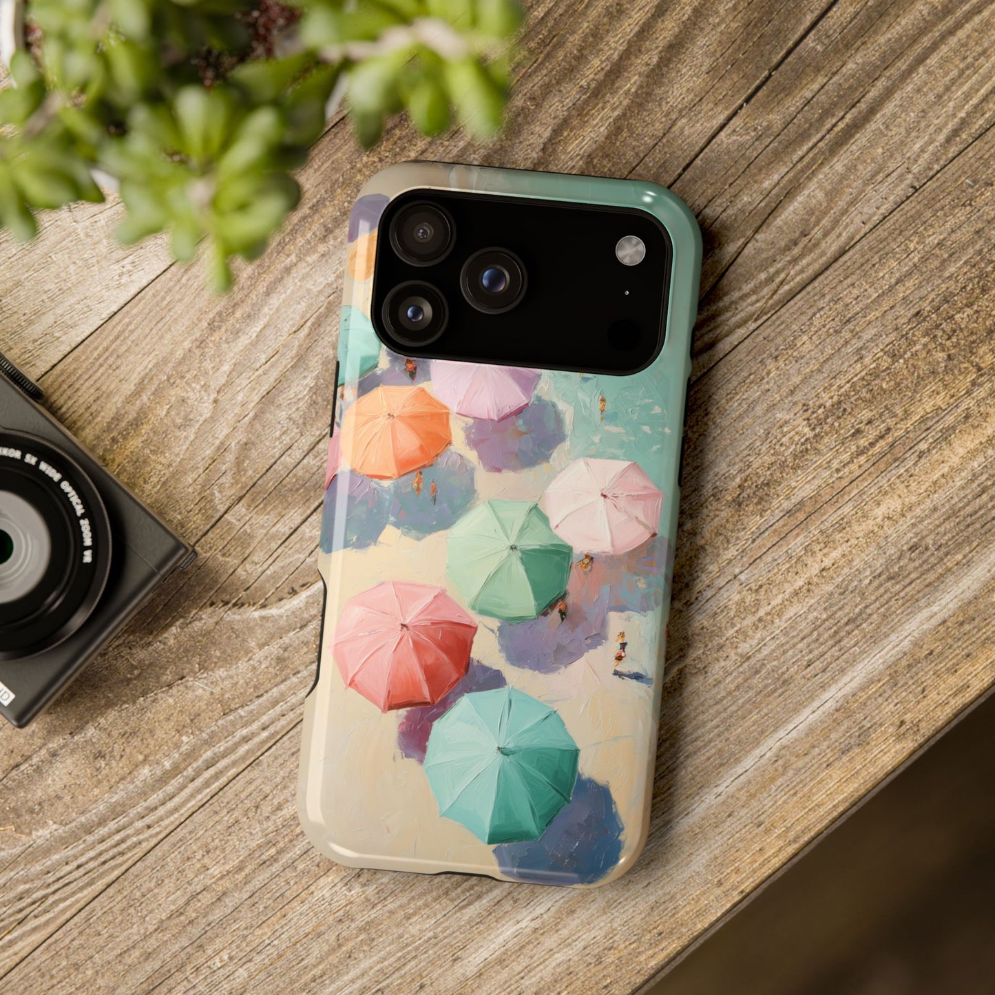 The Pastel Riviera – Aerial Beach Design iPhone Case