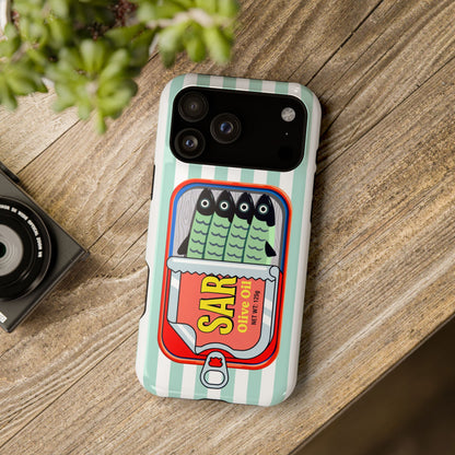 The Vintage Sardine Tin – Pop-Art Striped Design iPhone Case (Mint)
