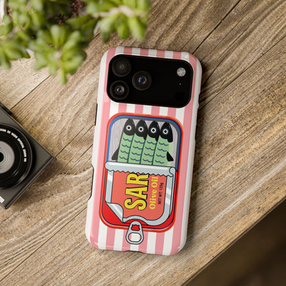 The Vintage Sardine Tin – Pop-Art Striped Design iPhone Case (Pink)