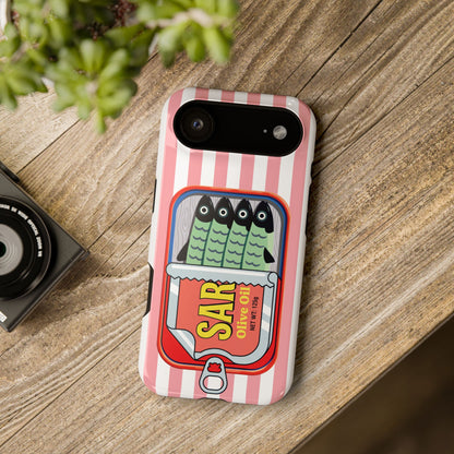 The Vintage Sardine Tin – Pop-Art Striped Design iPhone Case (Pink)