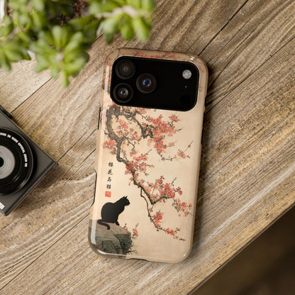 The Contemplative Cat – Traditional Ink Wash Design iPhone Case