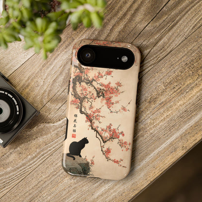 The Contemplative Cat – Traditional Ink Wash Design iPhone Case
