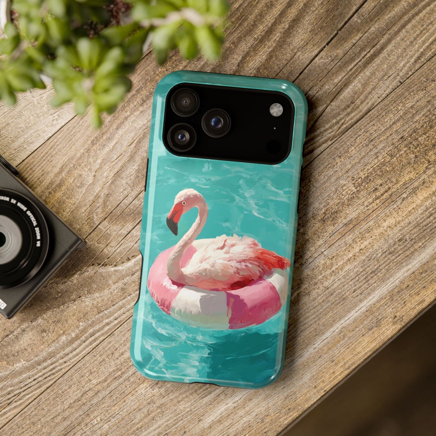 Out of Office Mode - The Poolside Flamingo Impressionist Summer Design iPhone Case