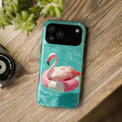 Out of Office Mode - The Poolside Flamingo Impressionist Summer Design iPhone Case