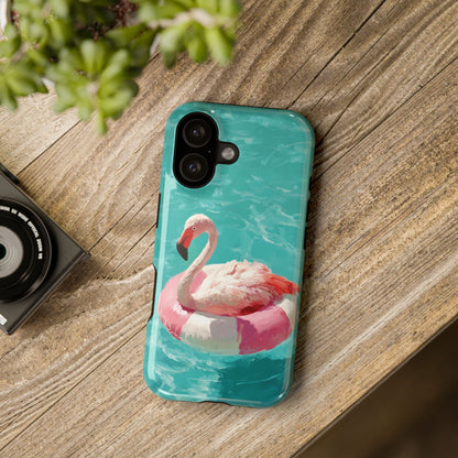 Out of Office Mode - The Poolside Flamingo Impressionist Summer Design iPhone Case