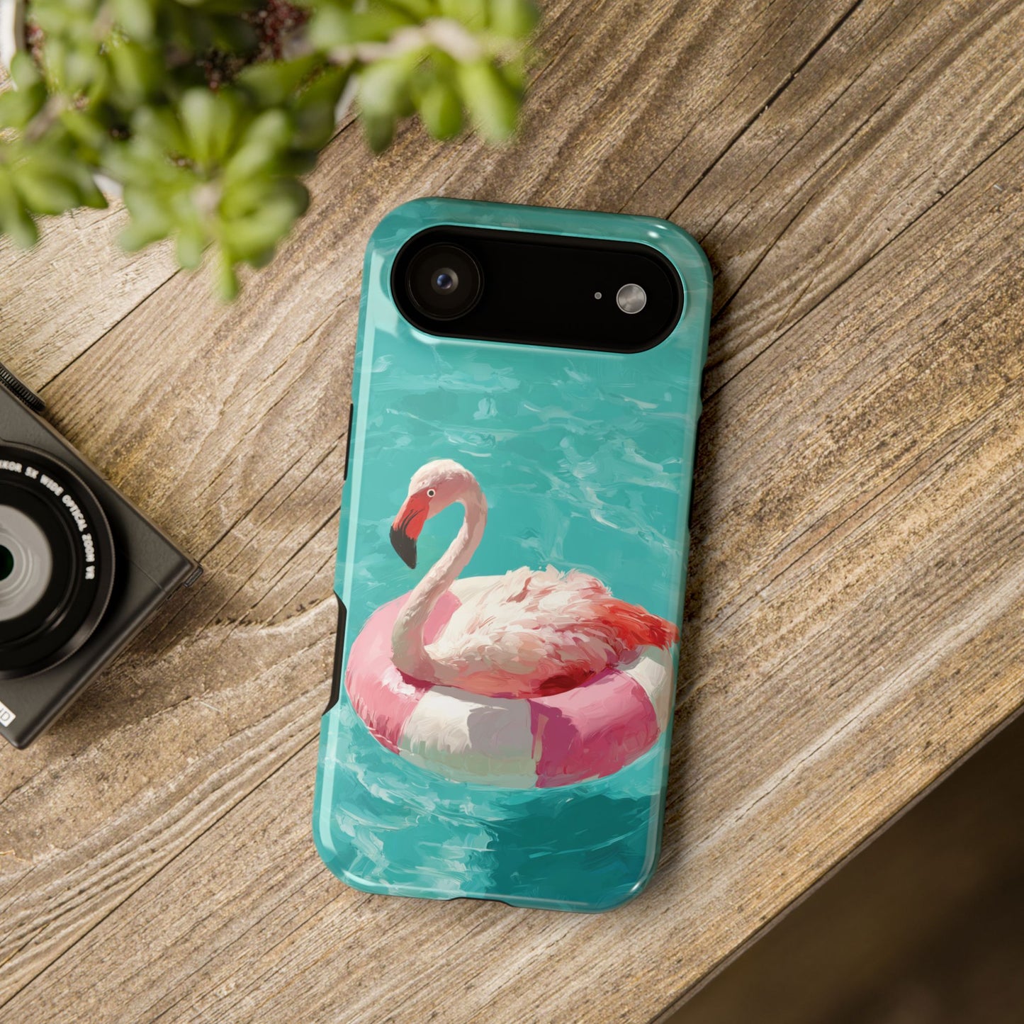 Out of Office Mode - The Poolside Flamingo Impressionist Summer Design iPhone Case