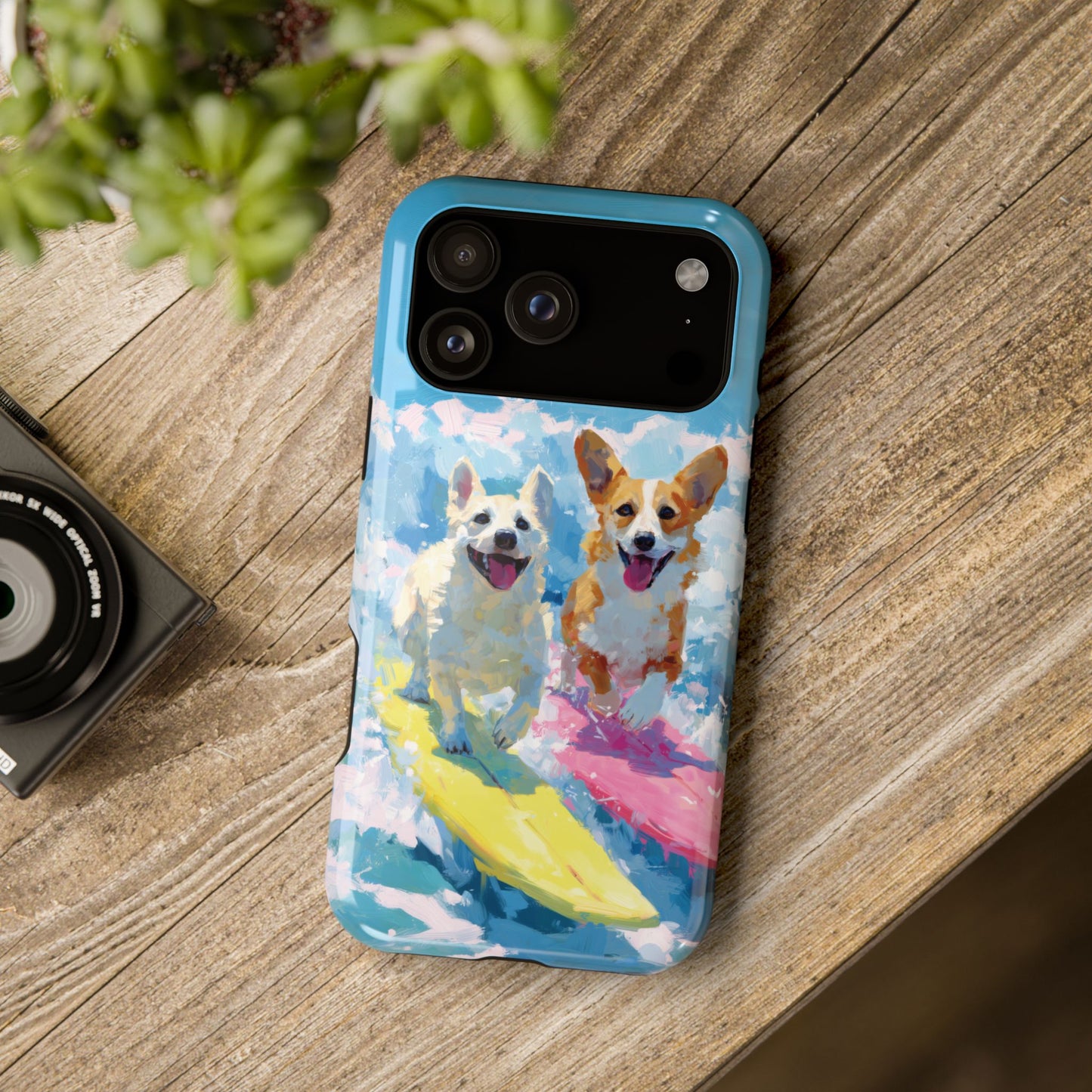 The Summer Surf Dogs – Impasto Action Design iPhone Case