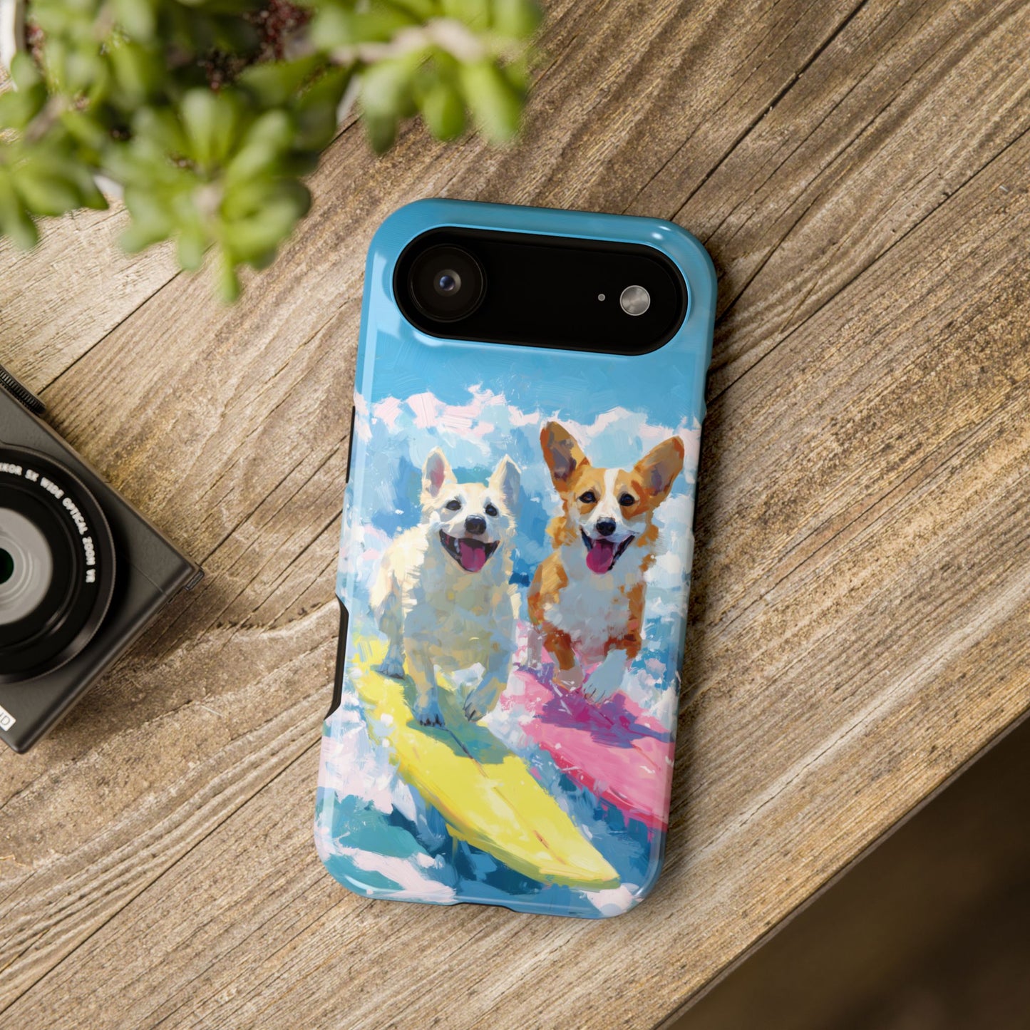 The Summer Surf Dogs – Impasto Action Design iPhone Case