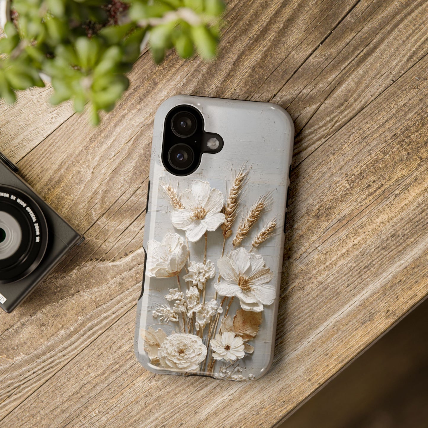 The Refined Meadow – 3D Impasto Botanical Design iPhone Case