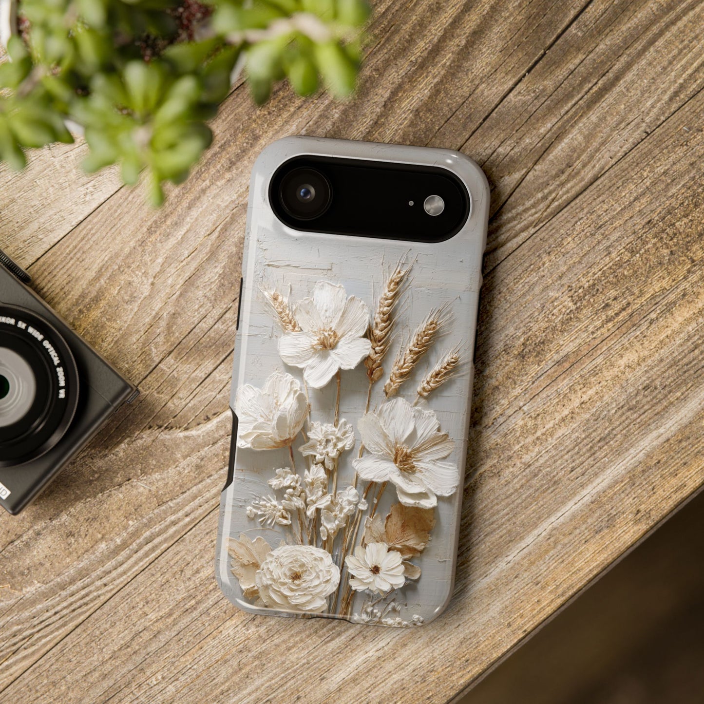 The Refined Meadow – 3D Impasto Botanical Design iPhone Case