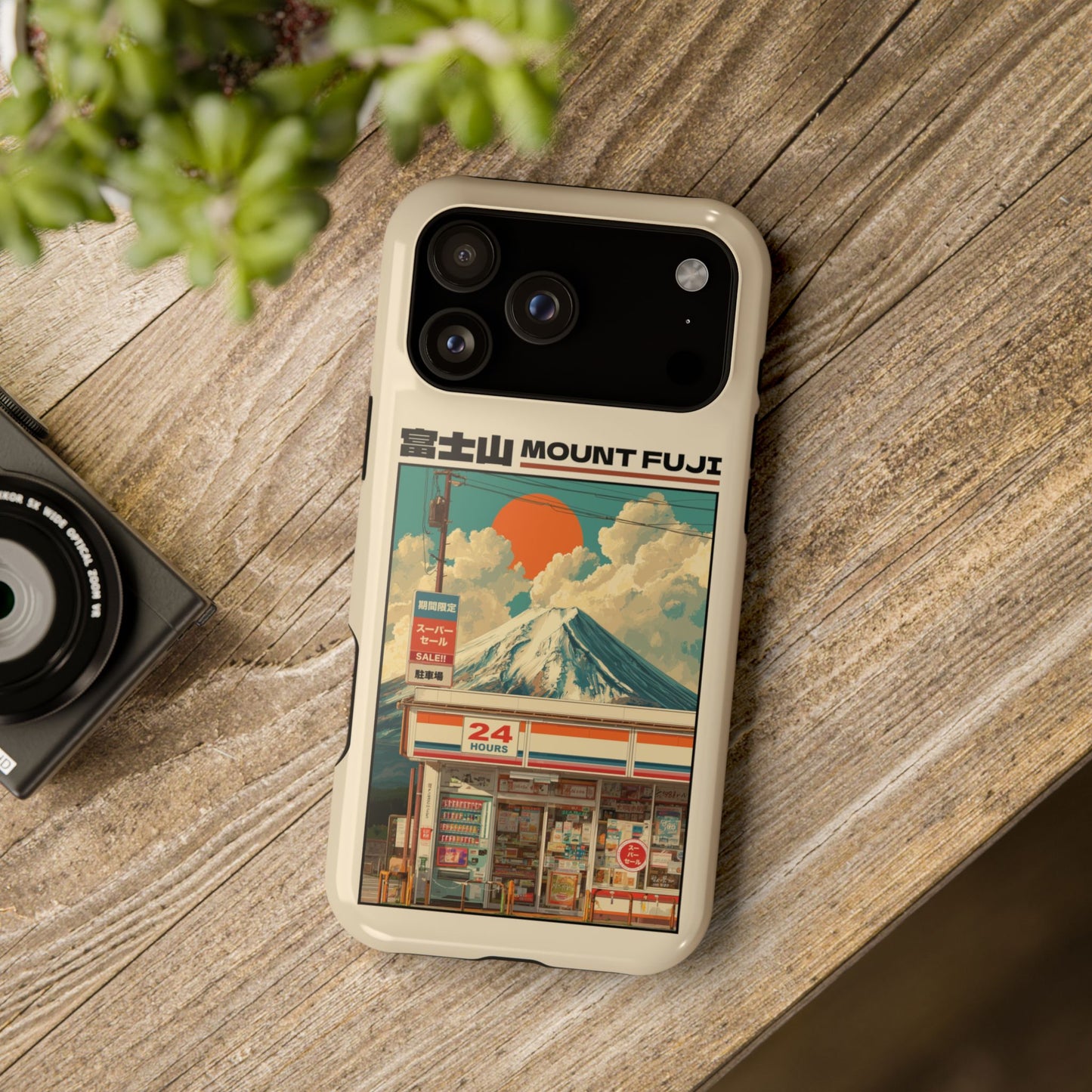 Fuji Golden Hour – Retro Anime Design iPhone Case