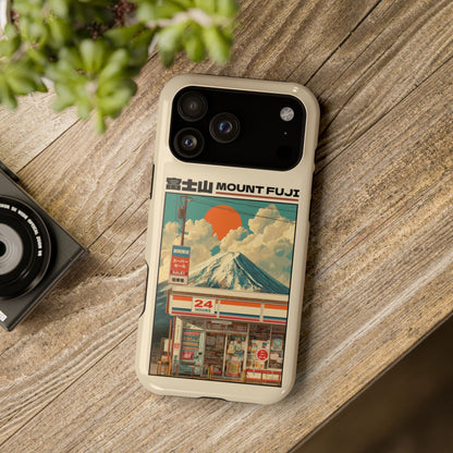 Fuji Golden Hour – Retro Anime Design iPhone Case