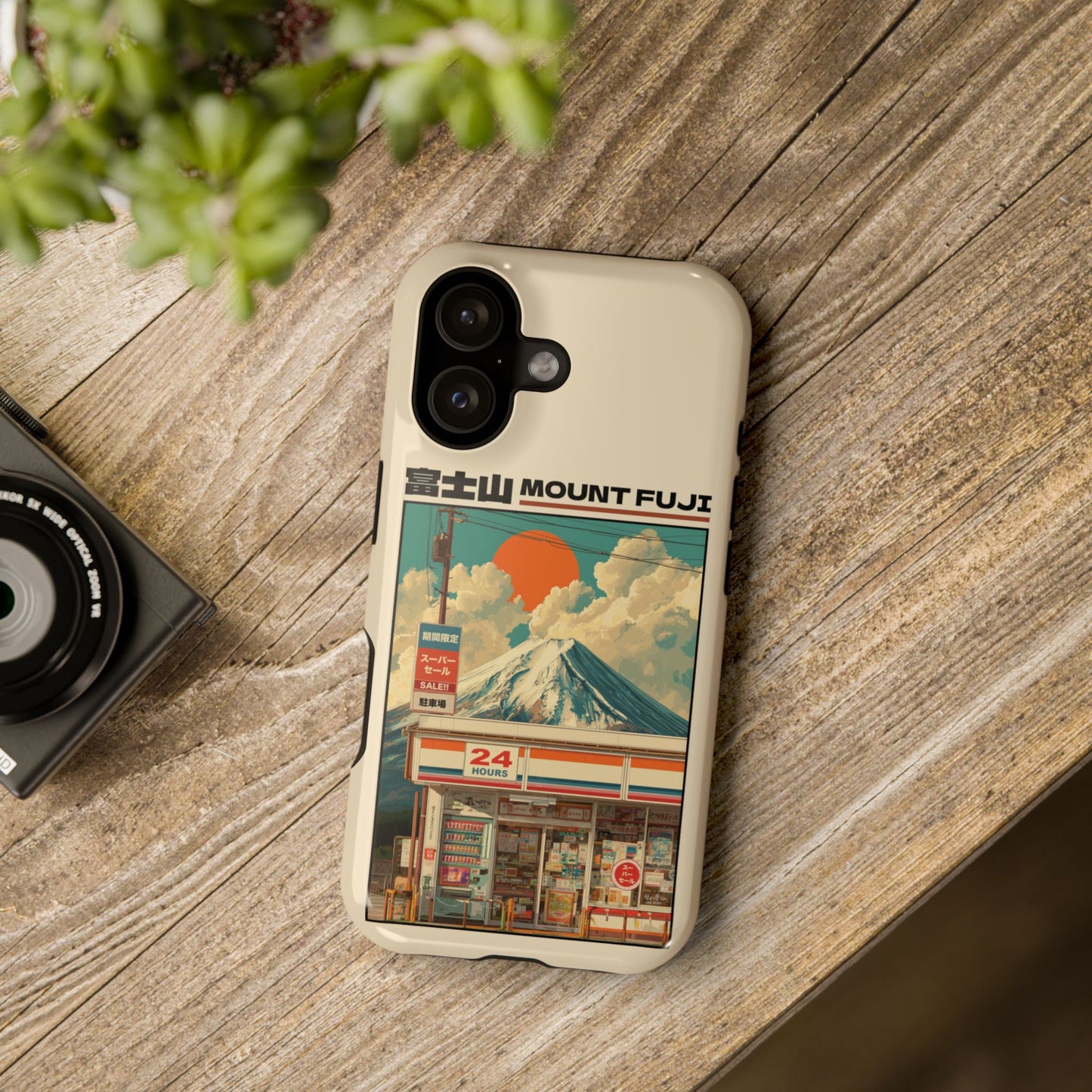 Fuji Golden Hour – Retro Anime Design iPhone Case
