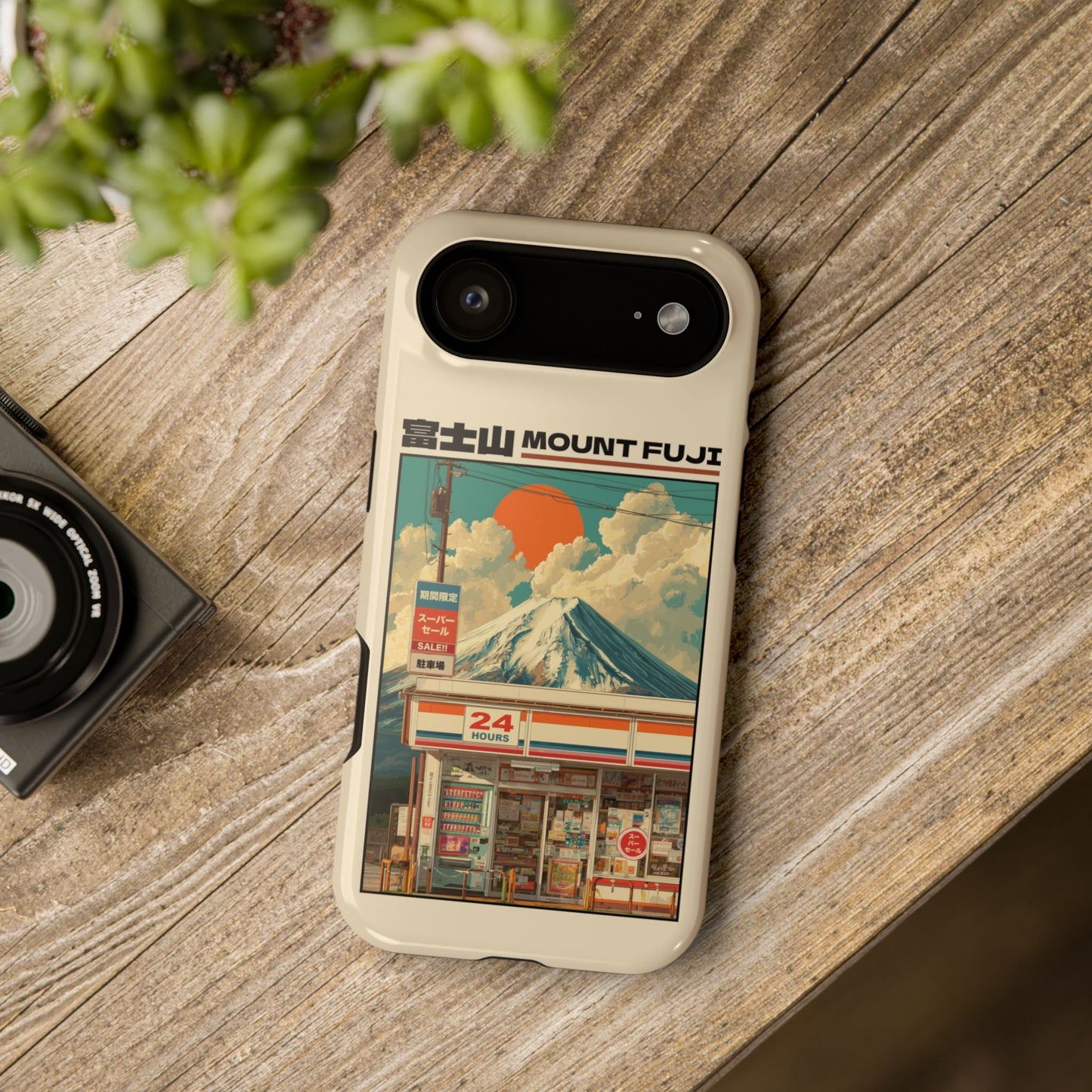 Fuji Golden Hour – Retro Anime Design iPhone Case
