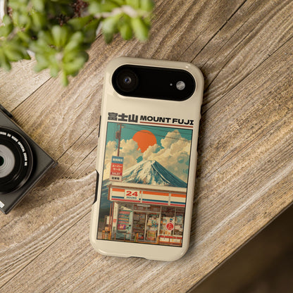 Fuji Golden Hour – Retro Anime Design iPhone Case