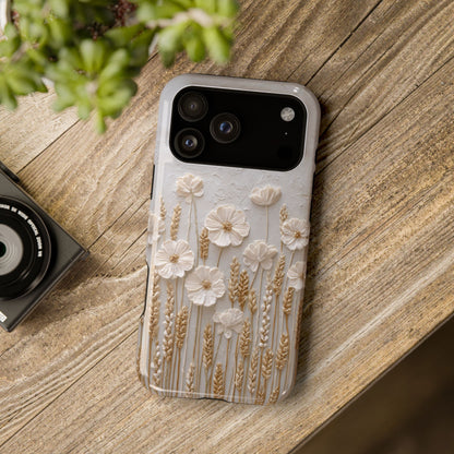 The Golden Meadow – 3D Impasto Botanical Design iPhone Case