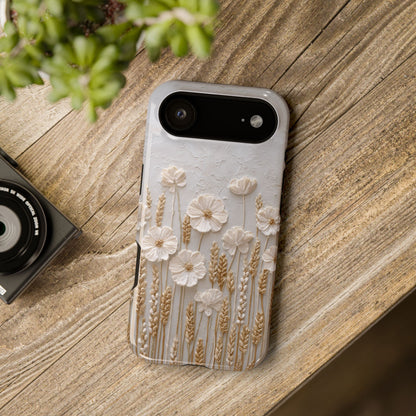The Golden Meadow – 3D Impasto Botanical Design iPhone Case