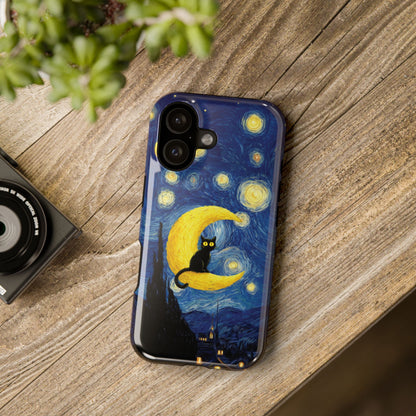 The Starry Night Feline – Fine Art Parody Design iPhone Case