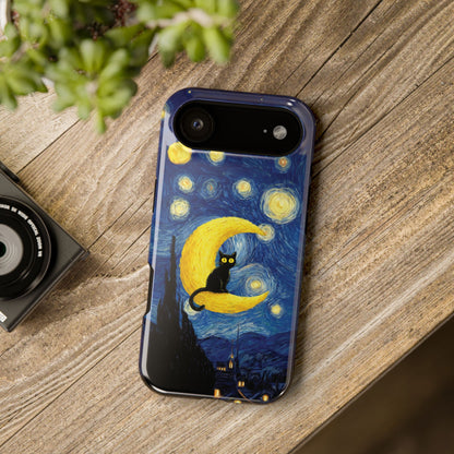 The Starry Night Feline – Fine Art Parody Design iPhone Case