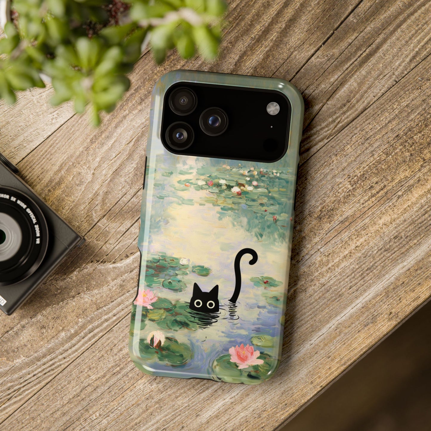 The Water Lily Lurker – Fine Art Parody Design iPhone Case