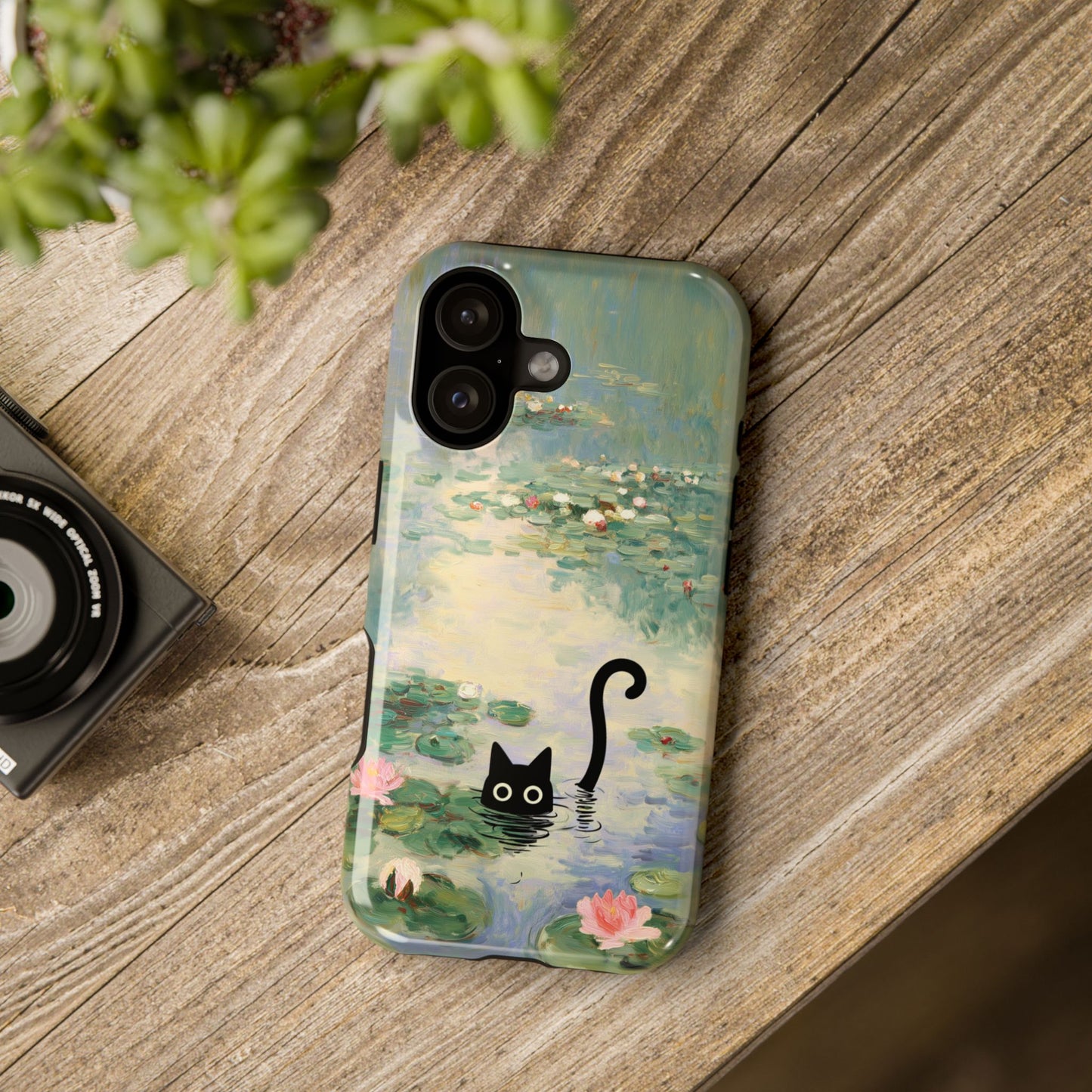 The Water Lily Lurker – Fine Art Parody Design iPhone Case