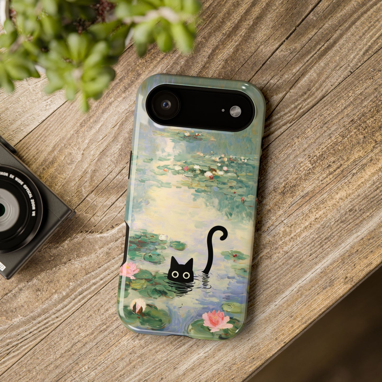 The Water Lily Lurker – Fine Art Parody Design iPhone Case