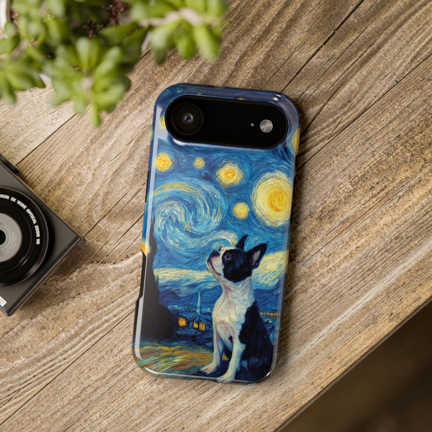 Barky Night (Boston Terrier) Design iPhone Case
