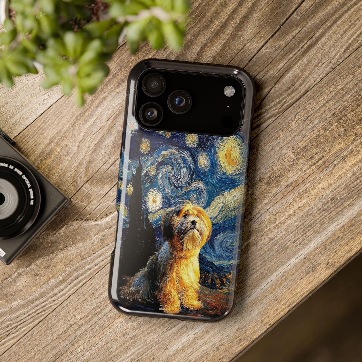 The Starry Night Stargazer – Custom Impressionist Pet iPhone Case
