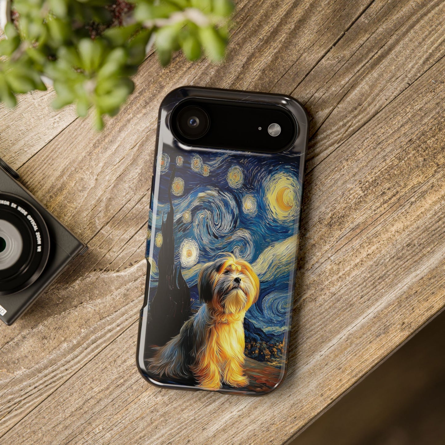 The Starry Night Stargazer – Custom Impressionist Pet iPhone Case