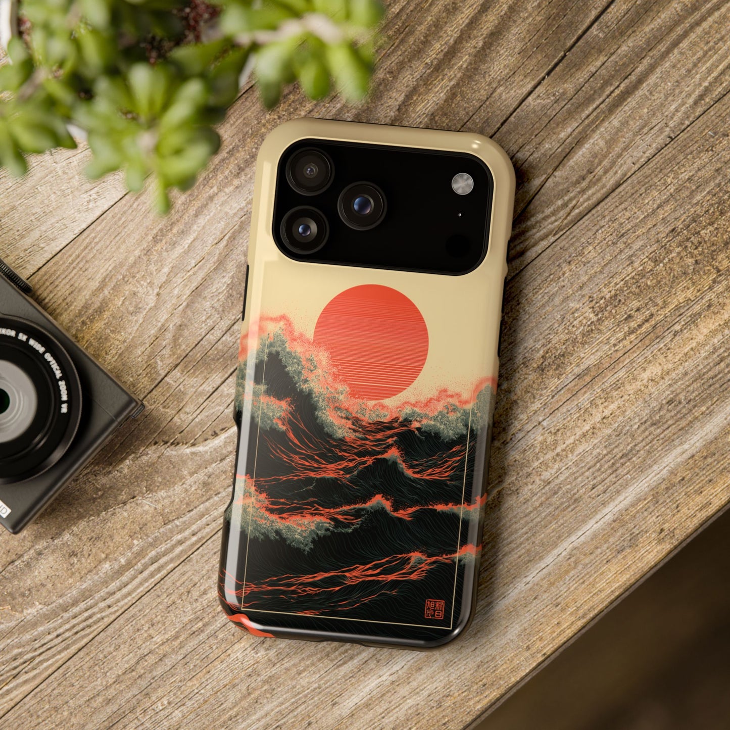 The Kyokujitsu Exhibition – Framed Rising Sun Wave Design iPhone Case