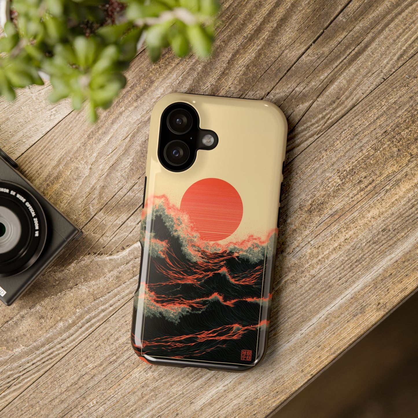 The Kyokujitsu Exhibition – Framed Rising Sun Wave Design iPhone Case