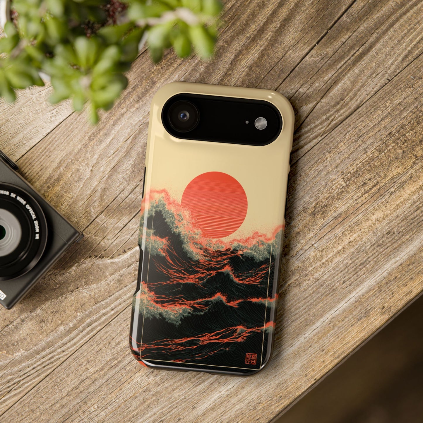 The Kyokujitsu Exhibition – Framed Rising Sun Wave Design iPhone Case