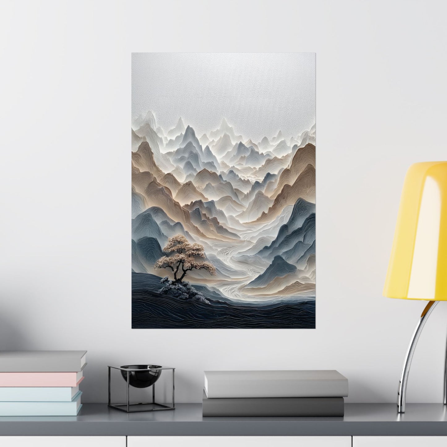 The Sweeping Valley – Sculptural Mountain Design Wall Art