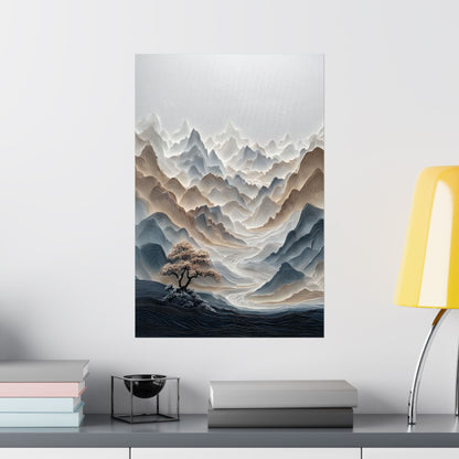 The Sweeping Valley – Sculptural Mountain Design Wall Art