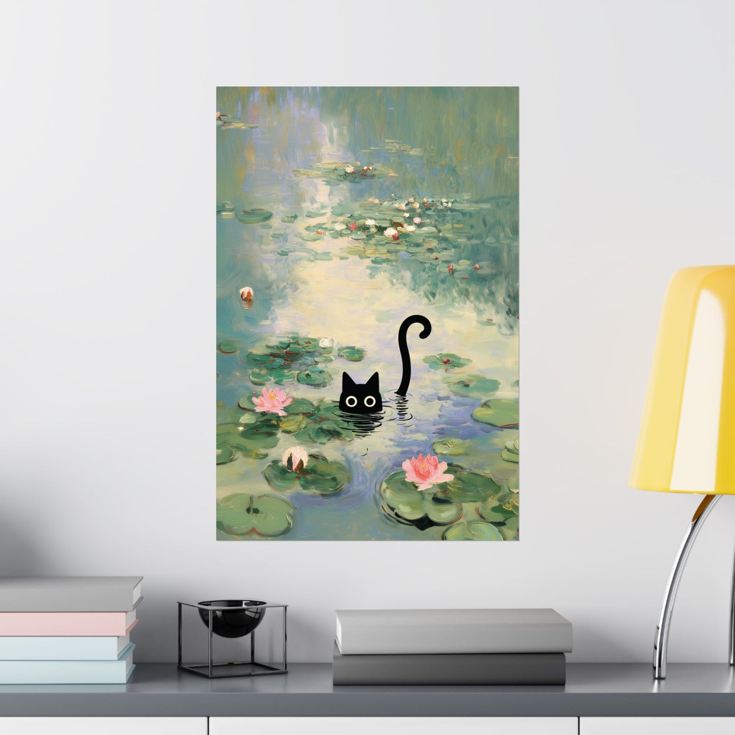 The Water Lily Lurker – Fine Art Parody Design Wall Art