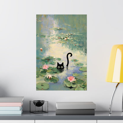 The Water Lily Lurker – Fine Art Parody Design Wall Art